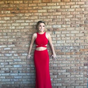 Beautiful Alyce red two piece dress. Size 2  worn once.